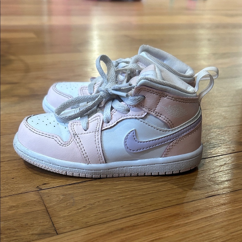 Air Jordan's  Kids Pink and White Sneakers